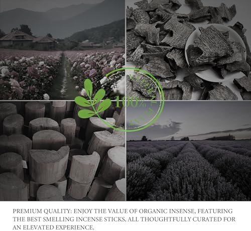 Rose Incense Sticks - 120 Natural Sticks for Relaxation Air Purification