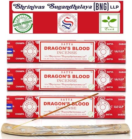 Satya Nagchampa Dragon Blood Incense Sticks 45 GMS with Raajsee Holder