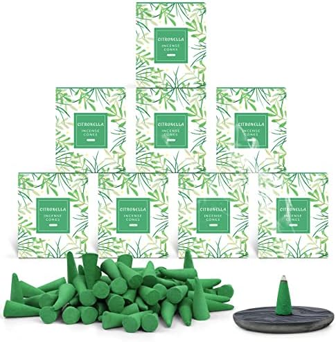 Citronella Incense Cones 120 Pack with Holder