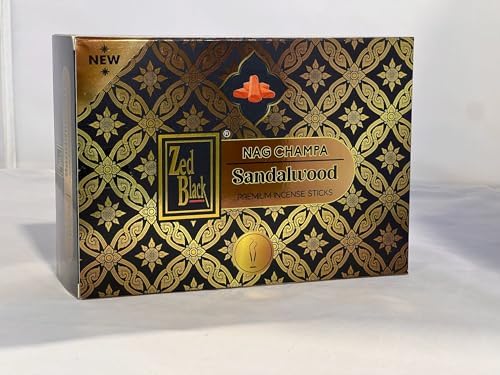 Premium Nag Champa Sandalwood Incense Sticks 15g x 12 Pack