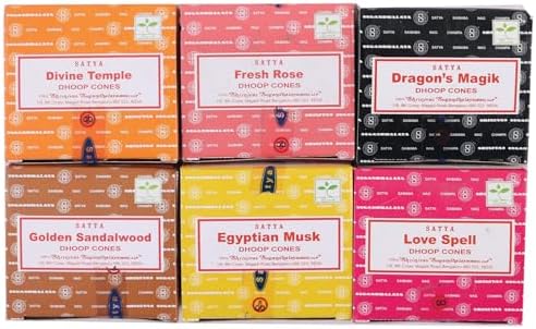 Satya Sai Baba Nag Champa Harmony Blend Dhoop Cones 6 Pack