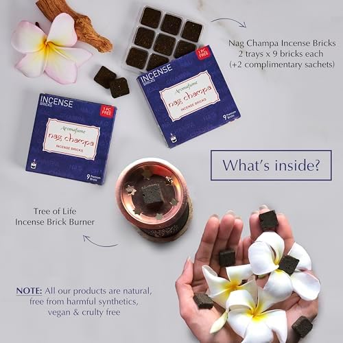 Aromafume Nag Champa Incense Bricks Refill Pack 3 x 9 Bricks