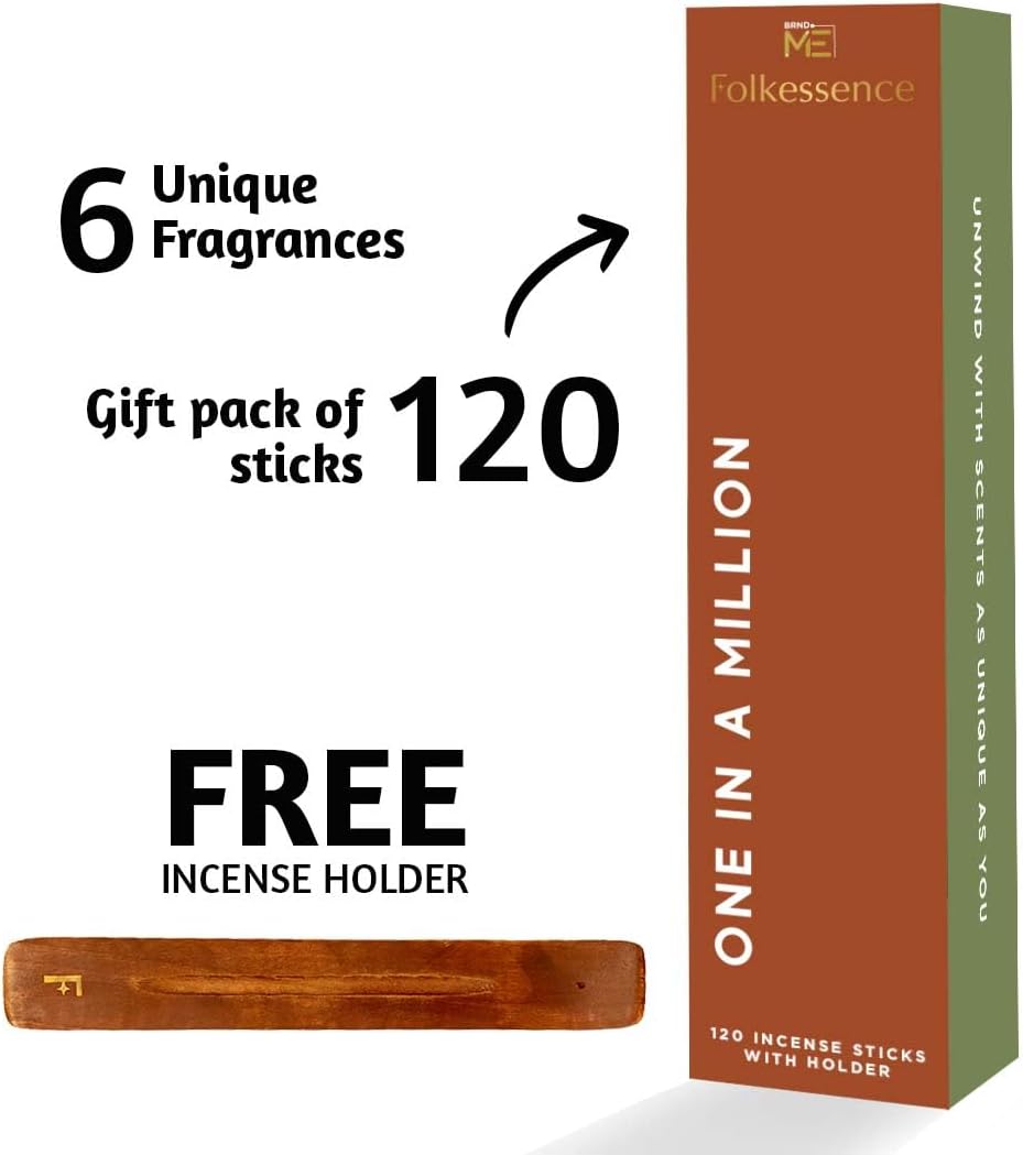 Folkulture Incense Stick Set of 6 with Holder for Gift