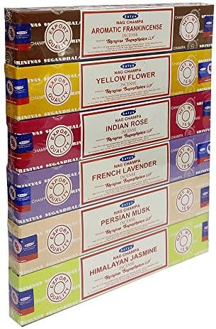 Satya Nag Champa Fragrance Set - Pack of 6 with Holder