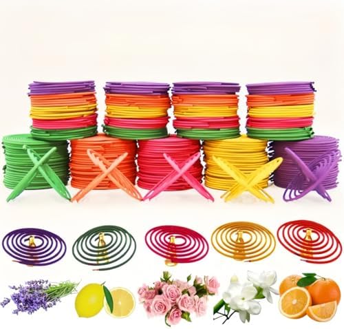 50PCS Spiral Incense Cones 5 Mixed Scents for Relaxation