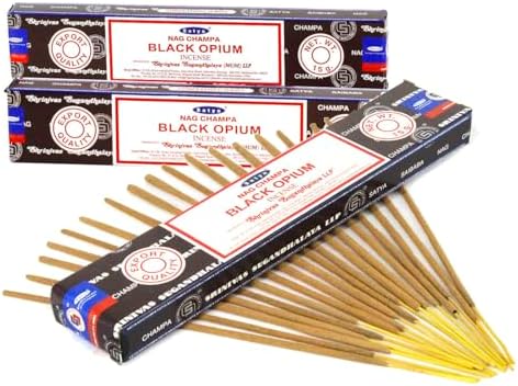 Booghe Satya Nag Champa Black Opium Natural Incense Sticks 3 Packs