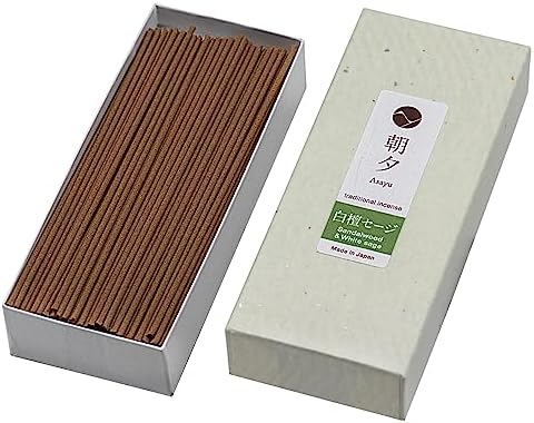 Asayu Japan Sandalwood White Sage Incense Sticks 40gr for Meditation and Yoga