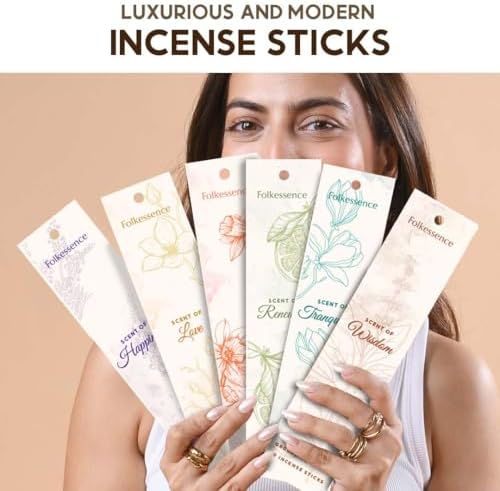 Folkulture Incense Stick Set of 6 with Holder for Gift