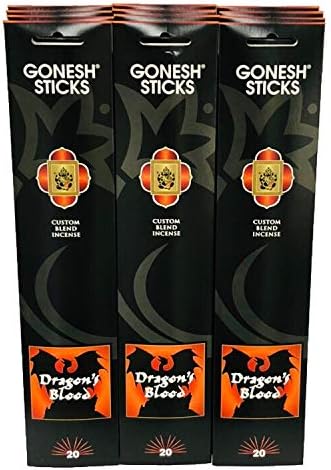 GONESH Dragon Blood Incense Sticks Lot of 12