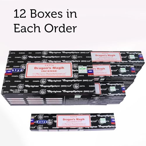 Satya Nag Champa Incense Stick Packs - Set of 12 15g Each - Non Toxic for Meditation Yoga Home Fragrance Gift