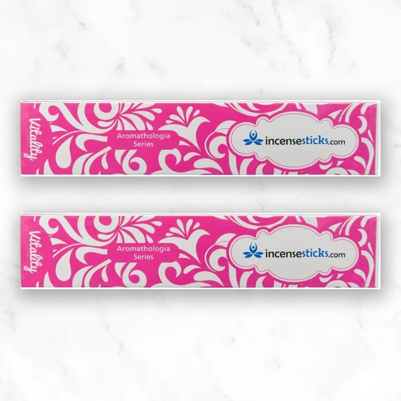 Vitality Incense Sticks 8 Inch - 12 Sticks Pack - 2 Packs - Grapefruit Herbal Blend
