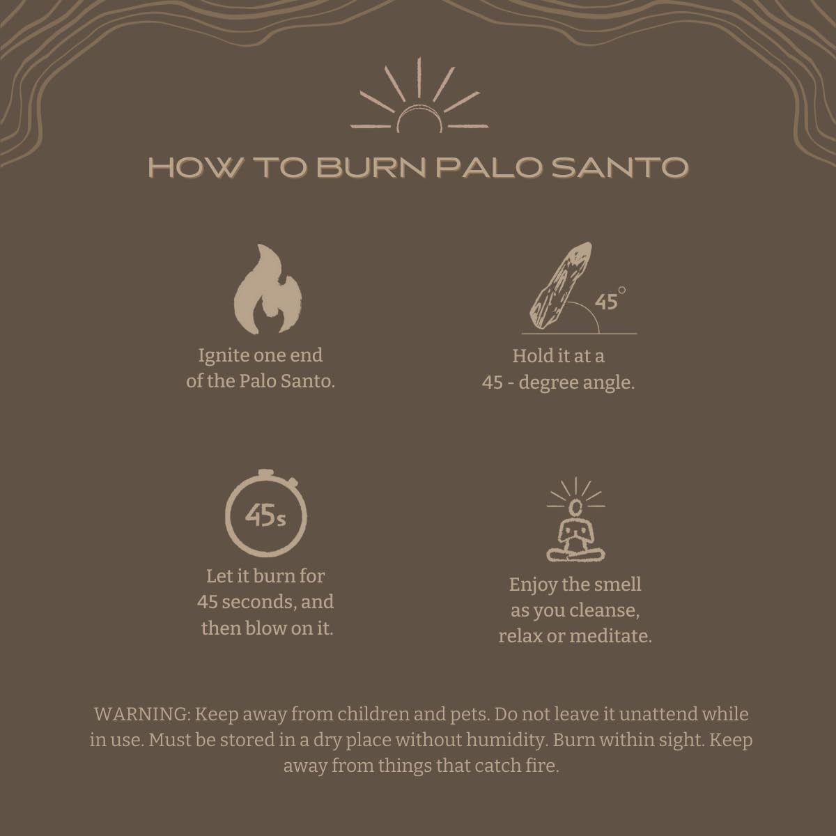 Oxhala Palo Santo Sticks Pack of 10 Handcrafted in Peru