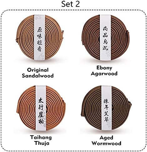 Gandhanra Aromatherapy Incense Gift Set - 4 Scents 160 Coils