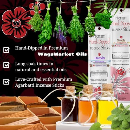 WagsMarket Premium Hand Dipped Sandalwood Incense Sticks