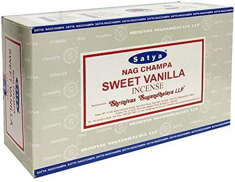 Trumiri Satya Sweet Vanilla Incense Sticks and Holder Bundle