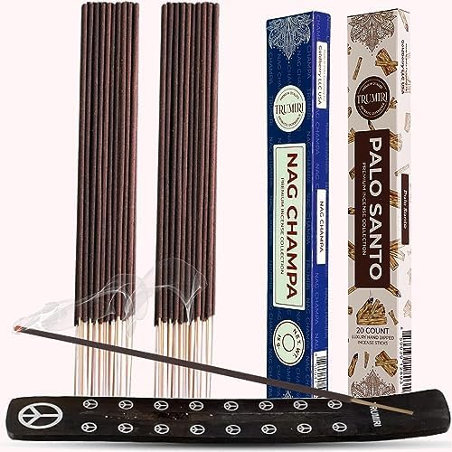 Trumiri Incense Sticks - 35 Pack with 15 Nag Champa and 20 Palo Santo