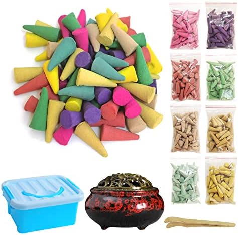 DUOHEMENG Incense Cones 8 Mixed 320 Total with Ceramic Burner