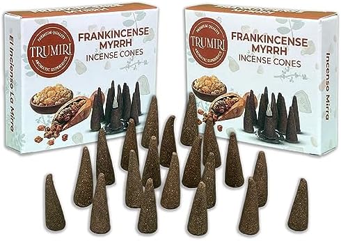 TRUMIRI Frankincense Myrrh Incense Cones 20 Pack