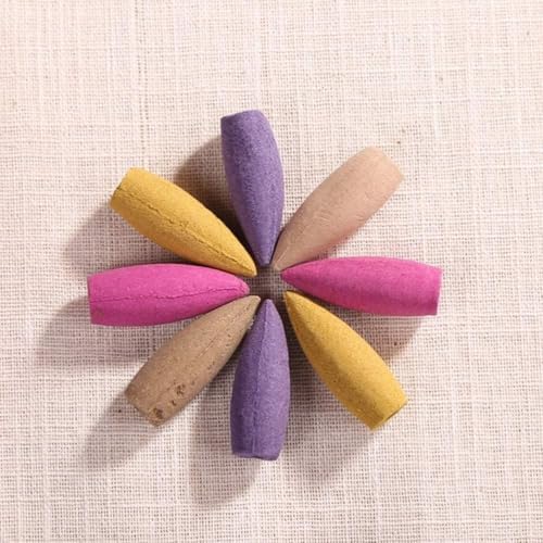 60 Pcs Mixed Natural Scents Mini Backflow Incense Cones for Home Patio and Meditation