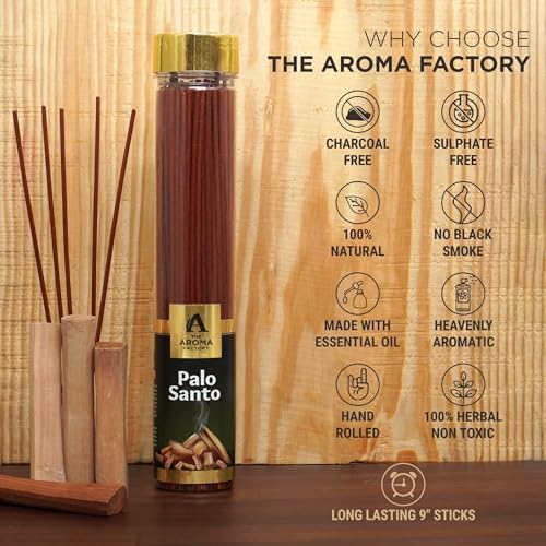 The Aroma Factory Organic Incense Sticks Palo Santo Amber Myrrh 2 x 100g