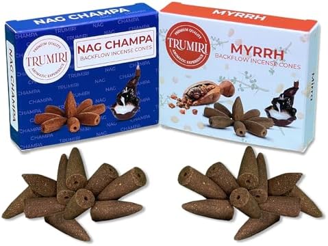 TRUMIRI Backflow Incense Cones - 20-Pack Waterfall Blend