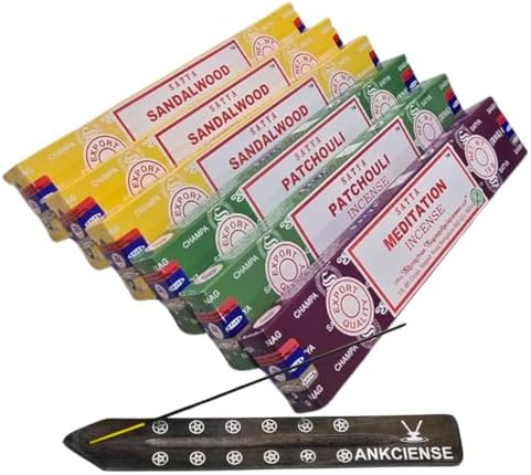 ANKCIENSE Incense Holder with 3 Fragrances 90 Sticks Pack