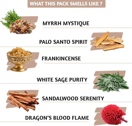 Folkulture Incense Cones Set of 60 6 Different Scents Relaxation Meditation