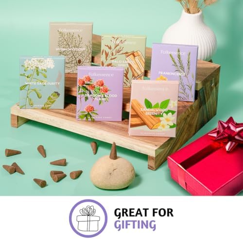Folkulture Incense Cones Set of 60 6 Different Scents Relaxation Meditation