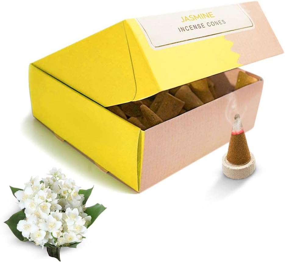 Jasmine Incense Cones - Organic Long-Lasting Pack of 40