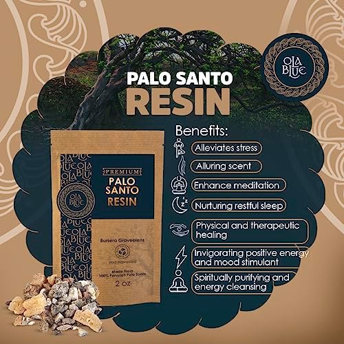 OLA BLUE Palo Santo Resin 2oz Natural Premium Incense