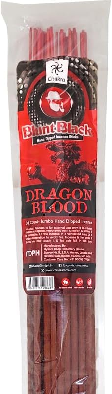 19 Inch Jumbo Hand Dipped Incense Sticks 30 Pack Dragons Blood