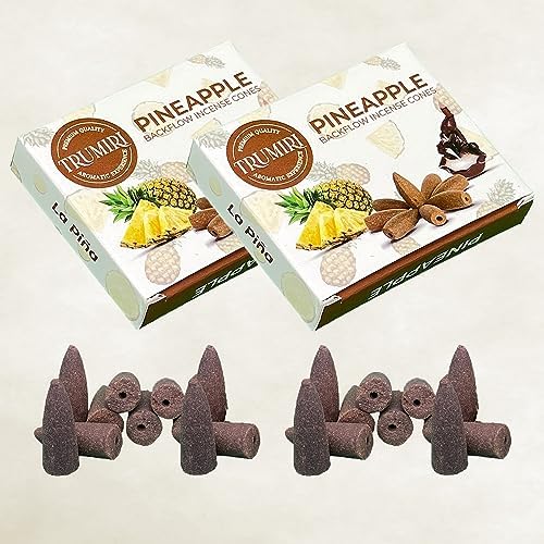 TRUMIRI Pineapple Backflow Incense Cones - 20 Pack Dual Set