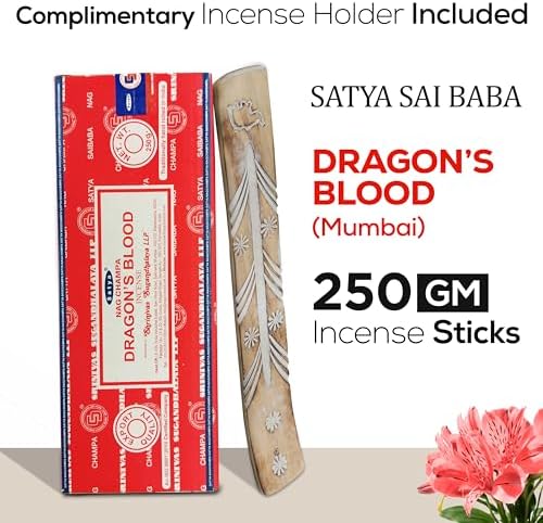 Raajsee Satya Nag Champa Dragon Blood Incense Sticks 250gm Pack with Holder