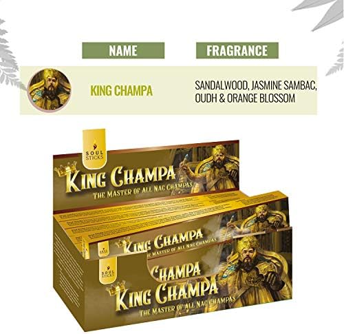 Soul Sticks Hand-Rolled Incense Sticks King Champa 180 Gram Box