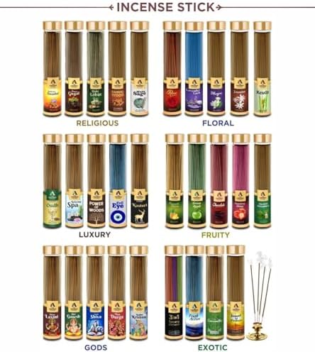 The Aroma Factory Organic Incense Sticks Lemongrass Amber Myrrh 2 x 100g Bottle