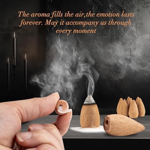Sukh Backflow Incense Cones - 108pcs Sandalwood Scented Waterfall Aromatherapy Burners