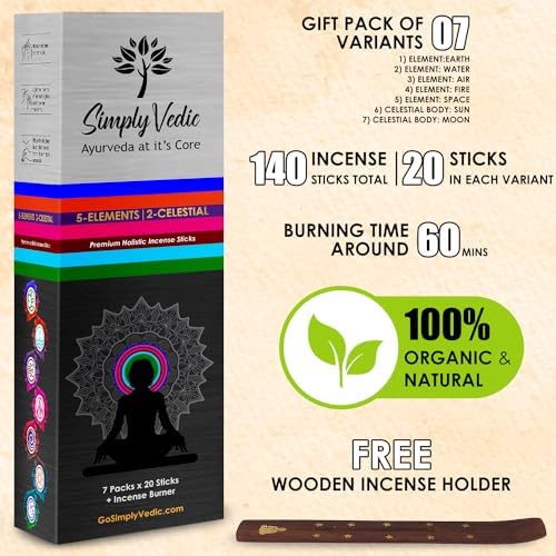 Simply Vedic Premium 5 Elements Incense Sticks Set
