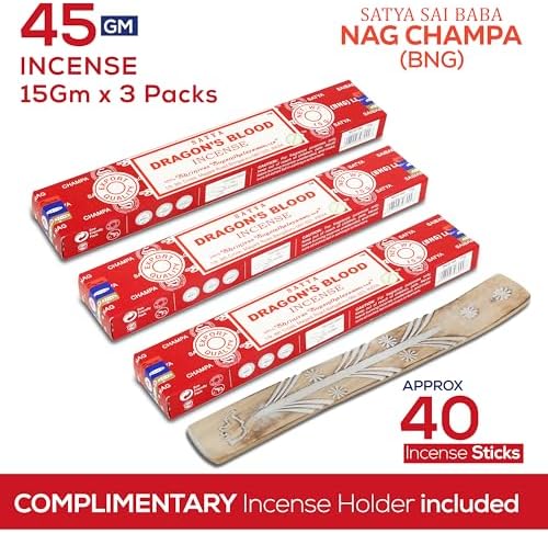 Satya Nagchampa Dragon Blood Incense Sticks 45 GMS with Raajsee Holder