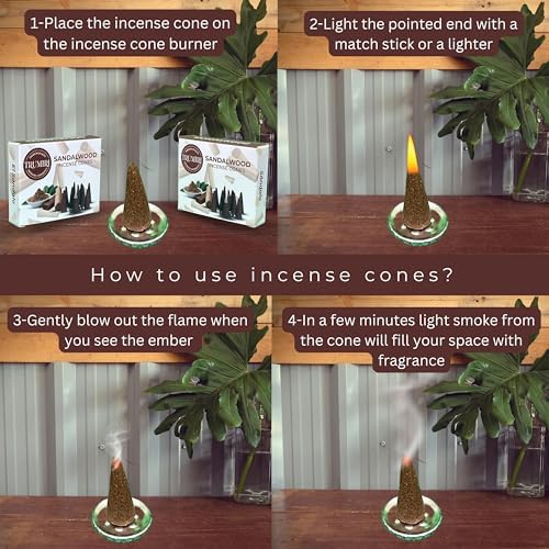 TRUMIRI Sandalwood Incense Cones - 20 Cone Pack