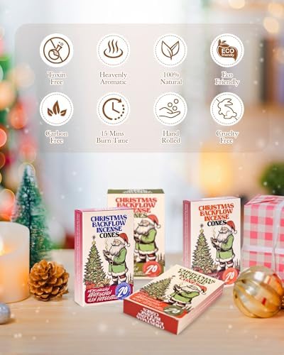 Christmas Scented Backflow Incense Cones 80 Total