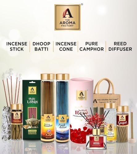 The Aroma Factory Organic Incense Sticks Lemongrass Amber Myrrh 2 x 100g Bottle