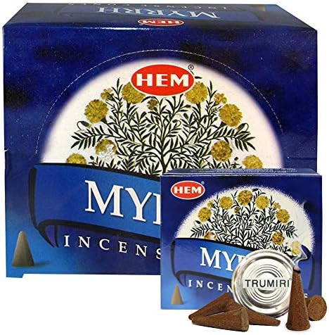 Trumiri Myrrh Incense Cones and Cone Burner Set