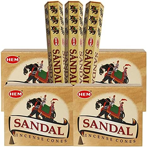 TRUMIRI Sandalwood Incense Sticks and Cone Holder Bundle