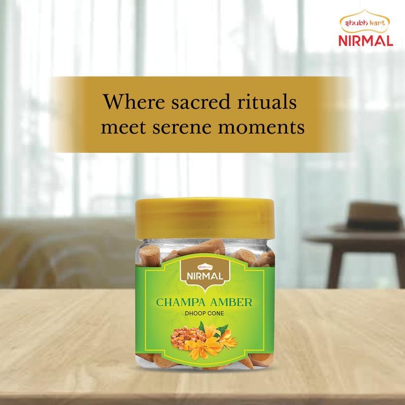 Shubhkart Nirmal Champa Amber Dhoop Cones - 60Pcs Dual Fragrance Pack