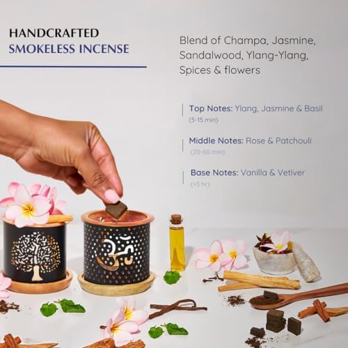 Aromafume Nag Champa Incense Bricks with Om Burner