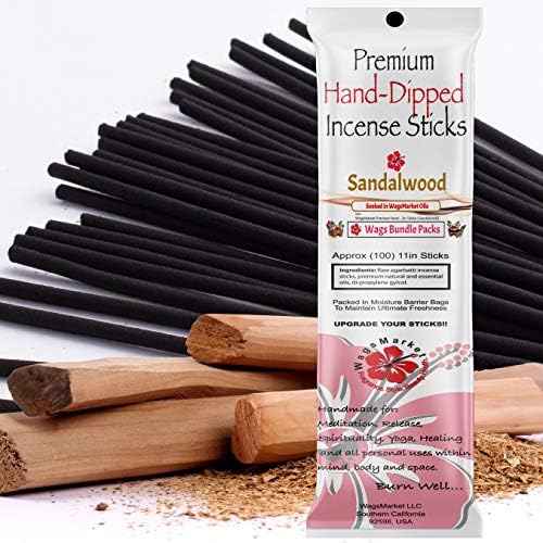 WagsMarket Premium Hand Dipped Sandalwood Incense Sticks