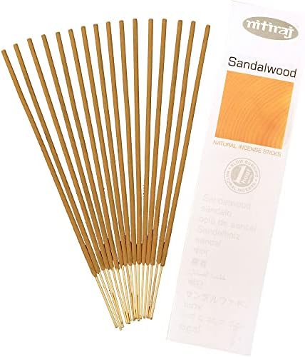 Nitiraj Platinum Natural Incense Sticks 1 Hour Slow Burning 2 Pack Sandalwood