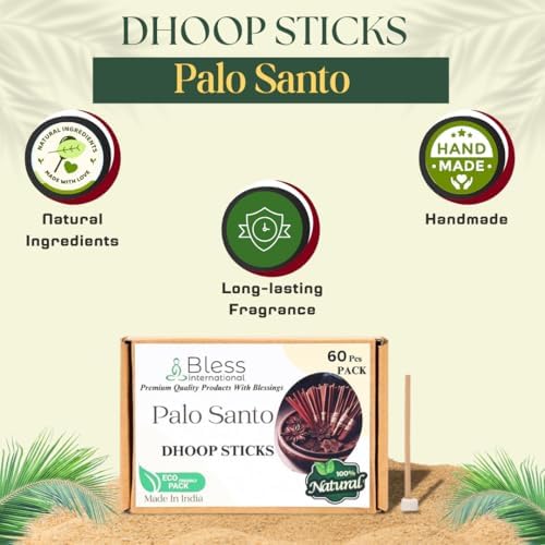 Bless International Palo Santo Incense Sticks 60 Count 45 Inches Natural Organic