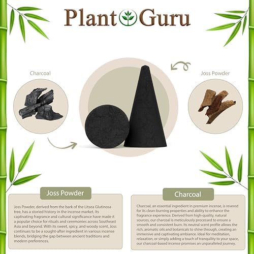 50 Natural Charcoal Incense Cones for DIY Aromatherapy