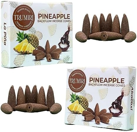 TRUMIRI Pineapple Backflow Incense Cones - 20 Pack Dual Set